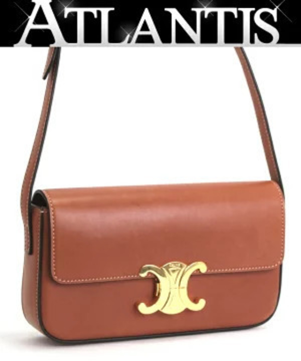 Celine Triomphe Hobo Bag Leather Brown